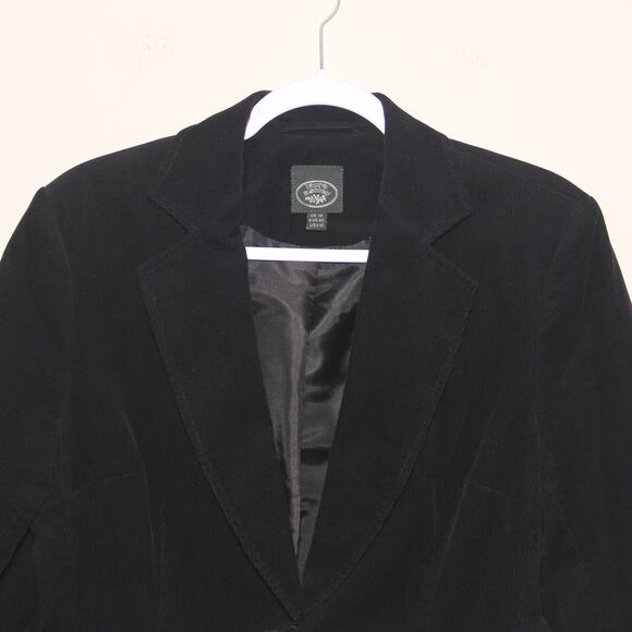 Laura Ashley Black Corduroy Blazer Jacket Size 10 - Picture 3 of 10
